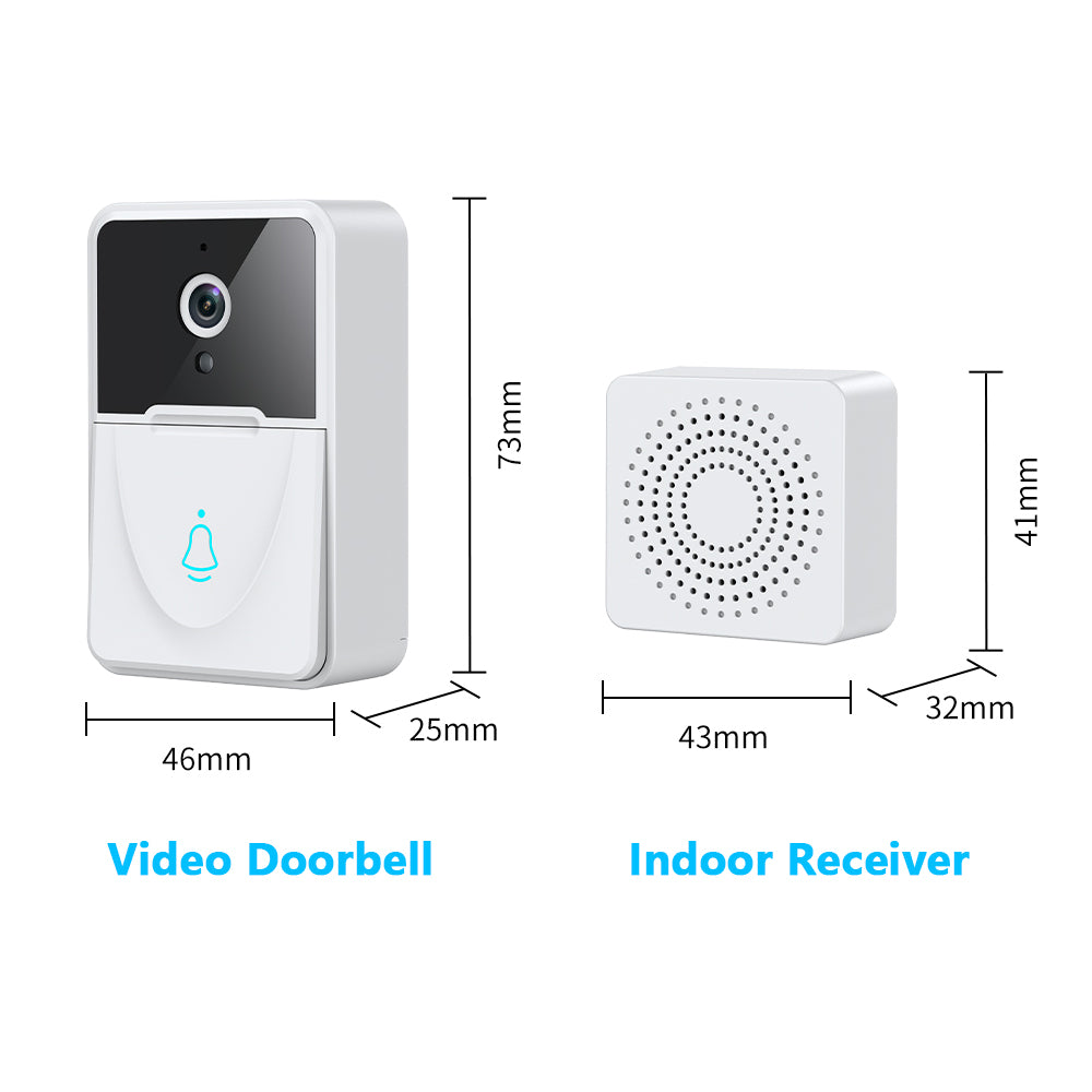 Mini WiFi Video Doorbell Smart Home Wireless Phone Door Bell Camera Security Video Intercom HD IR Night Vision for Office Apartment X3